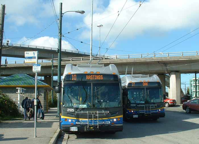 Coast Mountain Bus New Flyer E40LFR trolleys 2125 & 2234